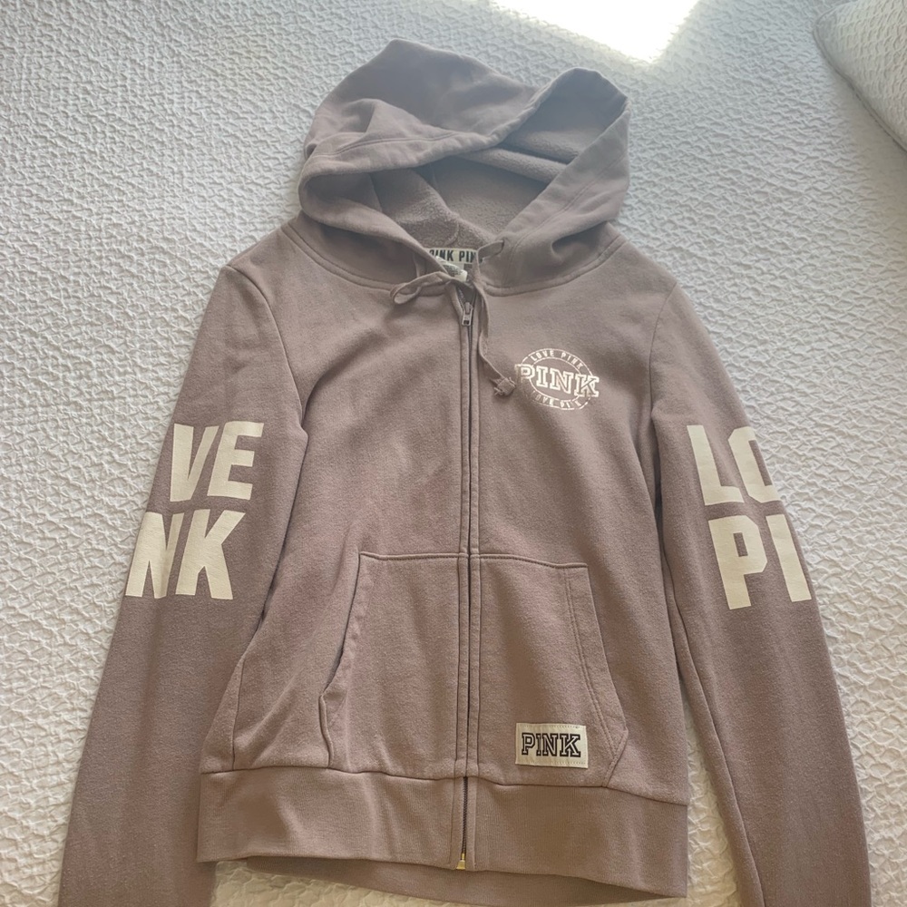 Vs pink zip up hoodie